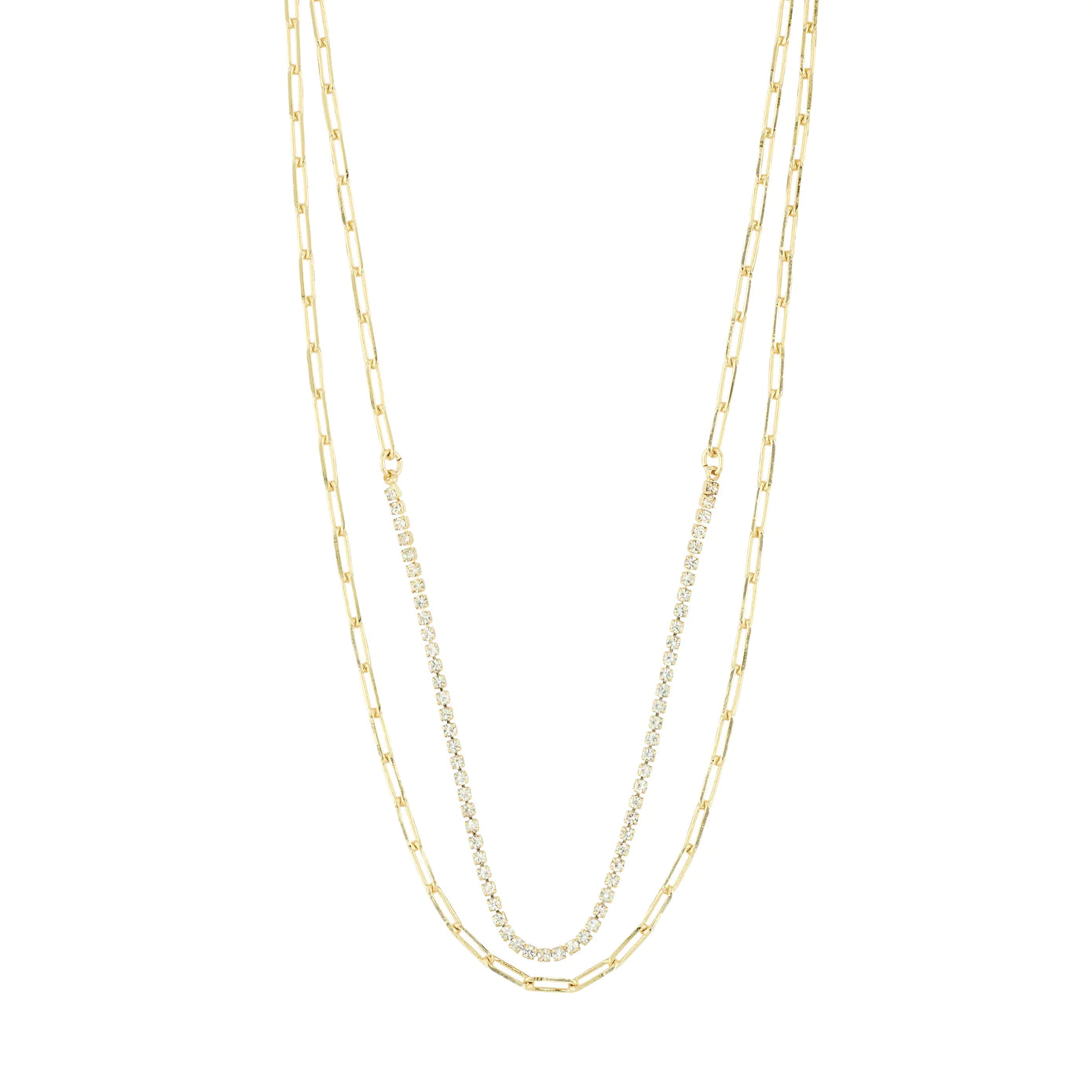 Rowan Gold Plated 2-in-1 Crystal Necklace Set