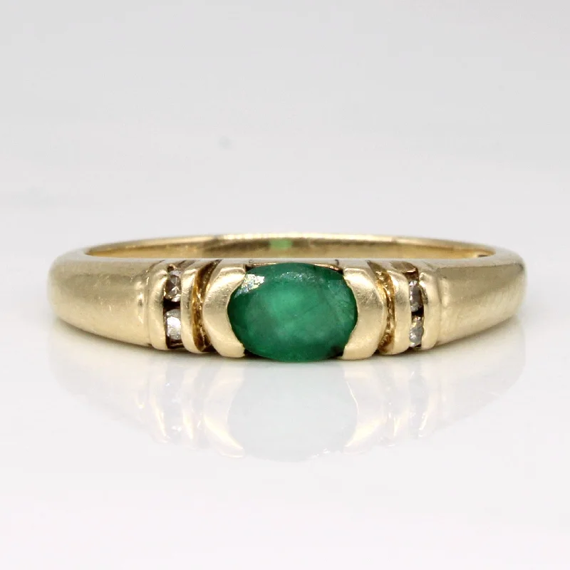 Emerald & Diamond Ring | 0.30ct, 0.04ctw | SZ 6.75 |