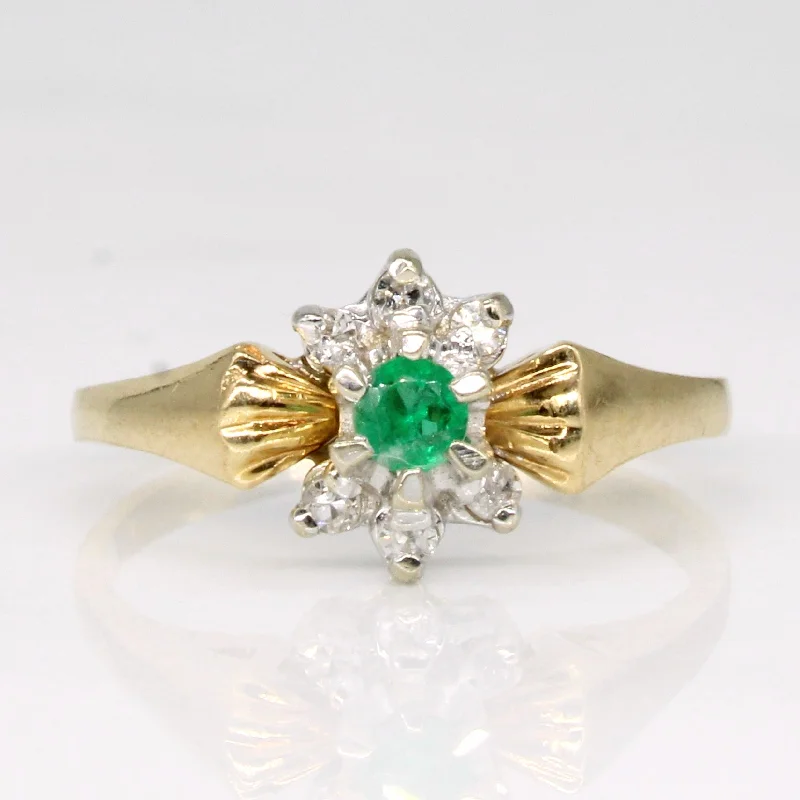 Emerald & Diamond Ring | 0.07ct, 0.06ctw | SZ 4.25 |