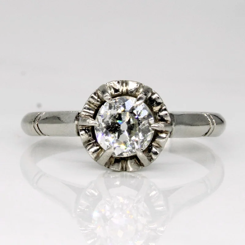 Art Deco Illusion Set Diamond Engagement Ring | 0.63ct | SZ 7.75 |