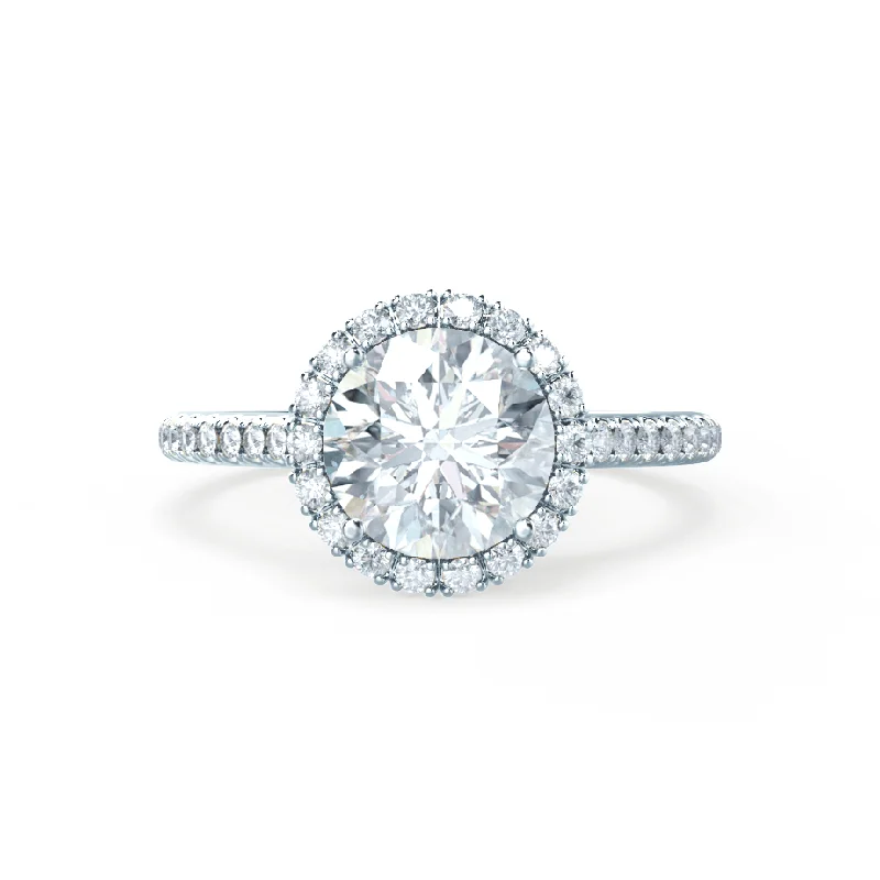 1.0 CT Round Shaped Moissanite Halo Engagement Ring