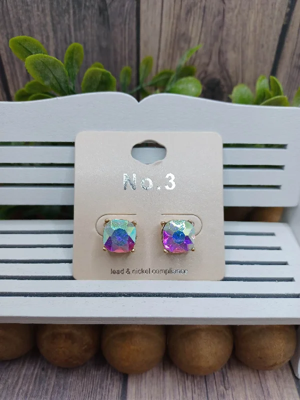 Mermaid Rhinestone Solitaire Earrings