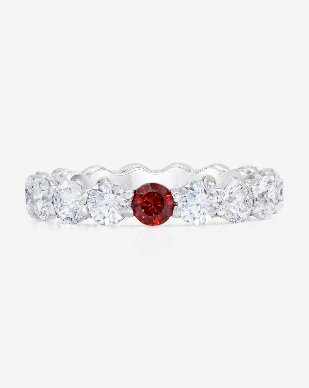 Lab Grown Round Diamond and Birthstone Eternity Band