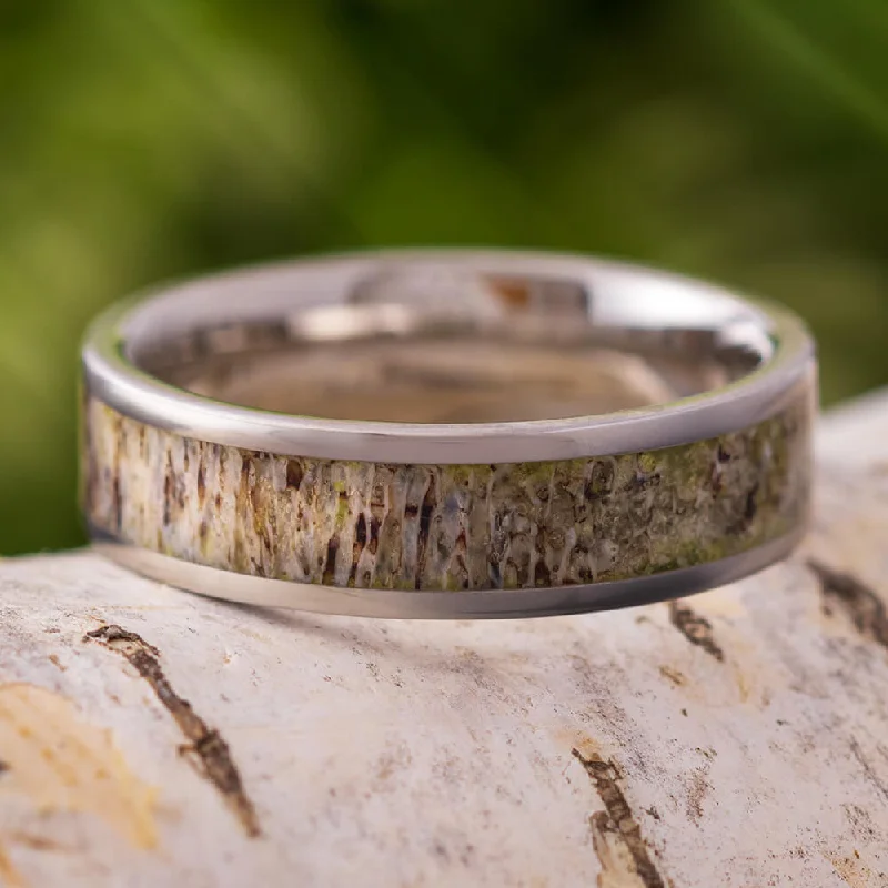 6mm Deer Antler & Titanium Wedding Band