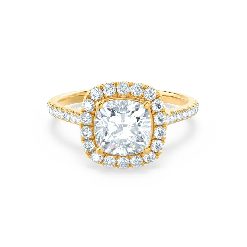 1.30 CT Cushion Shaped Halo Style Moissanite Engagement Ring