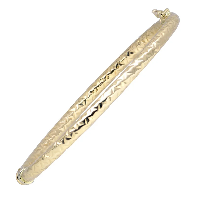 Fremada 10k Yellow Gold 4-mm Diamond-cut Bangle