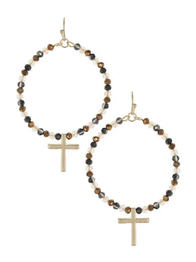 Beaded Cross Earring