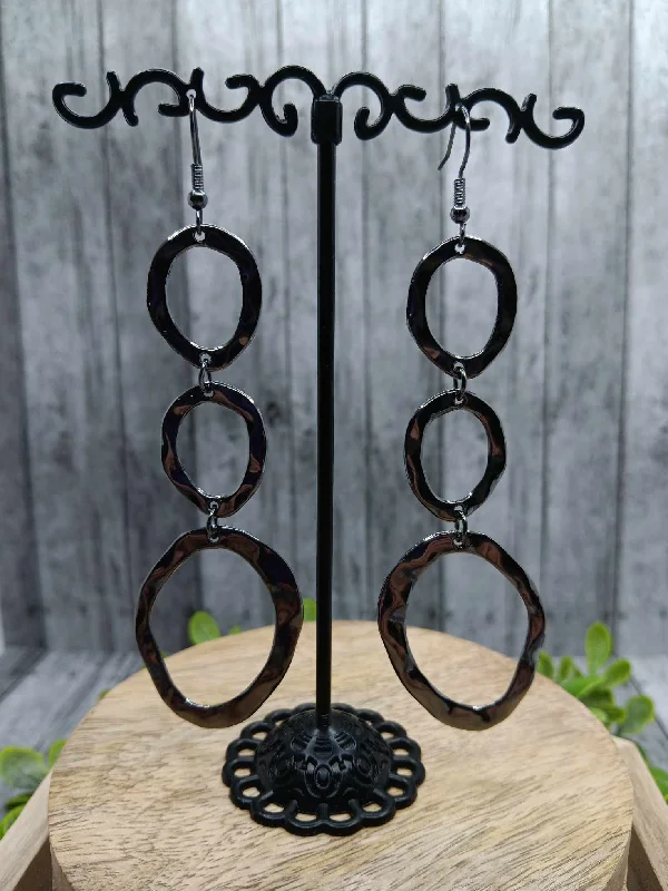 Gunmetal Oval Style Earrings