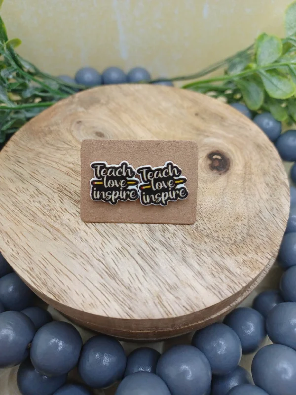 Teach, Love, & Inspire Wooden Earrings