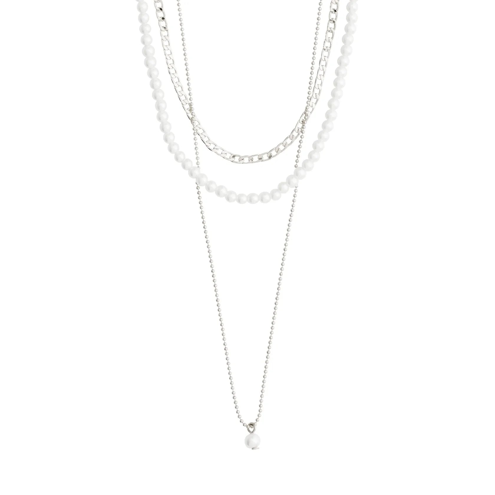 Baker Silver Plated 3-in-1 Necklace Set