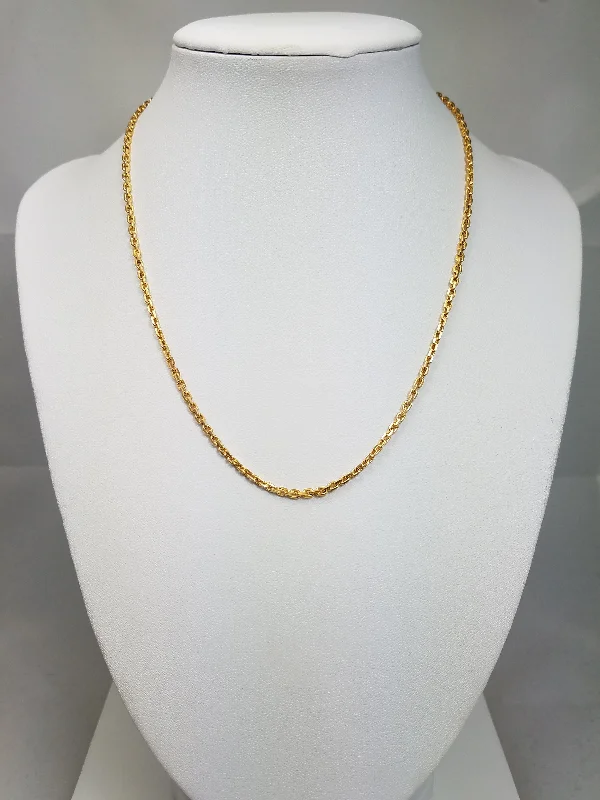 Radiant 20.5k Yellow Gold Anchor Link 16" Necklace