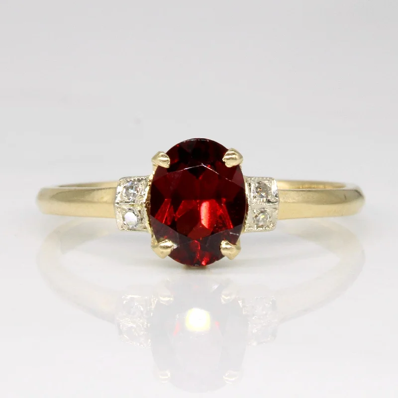 Garnet & Diamond Ring | 1.40ct, 0.04ctw | SZ 9.75 |