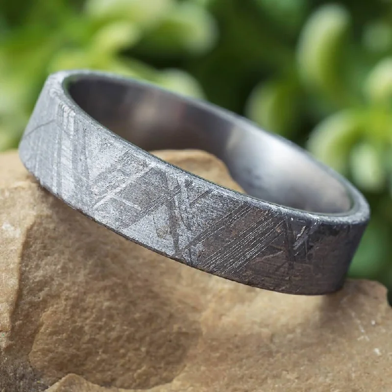 Simple Meteorite Wedding Band