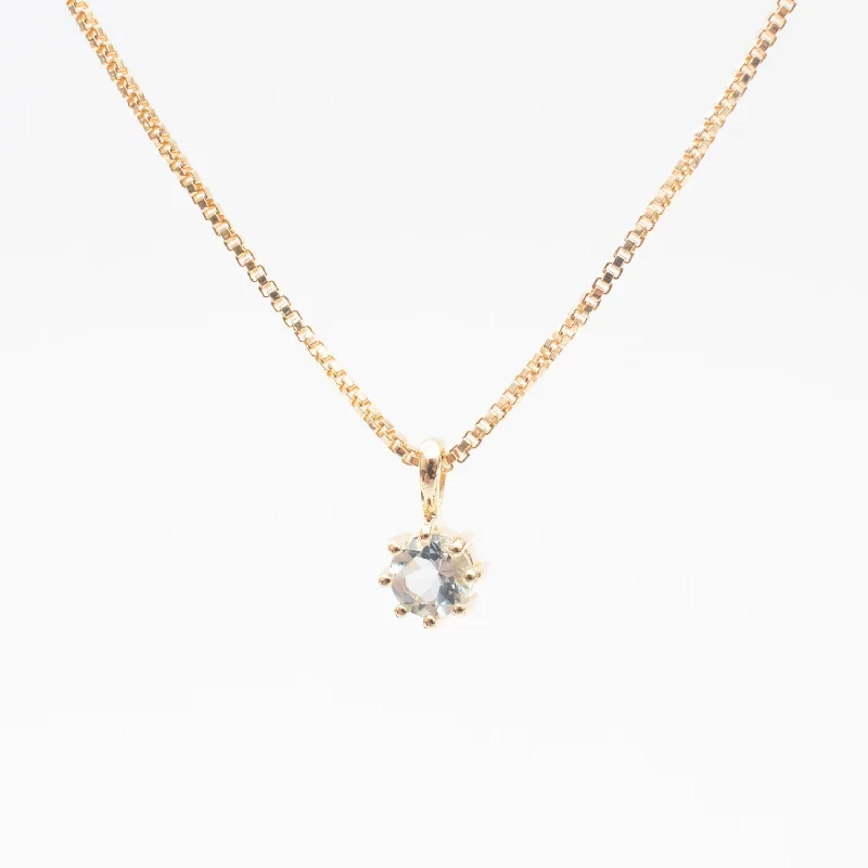 Gold Vermeil Round Claw Set Cubic Zirconia Necklace