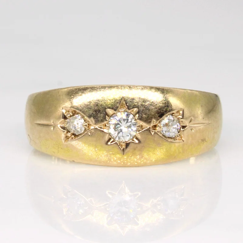 Birmingham Three Stone Starburst Diamond Ring | 0.12ctw | SZ 5.5 |