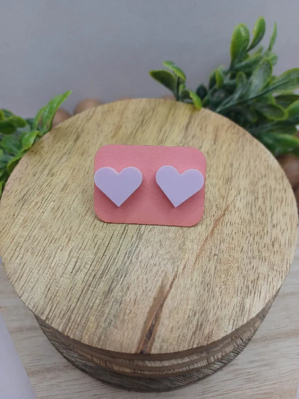 Lilac Acrylic Heart Earrings