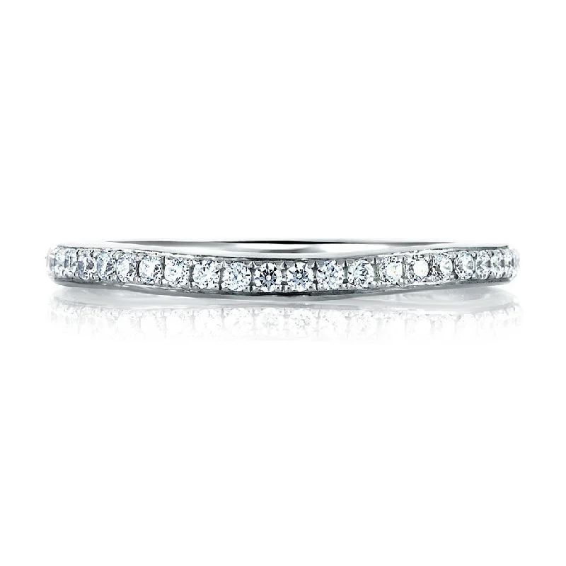 A.Jaffe Signature Classic Contoured Pave Diamond Wedding Band MRS414/18