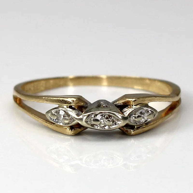 Split Shank Three Stone Diamond Ring | 0.03ctw | SZ 6 |