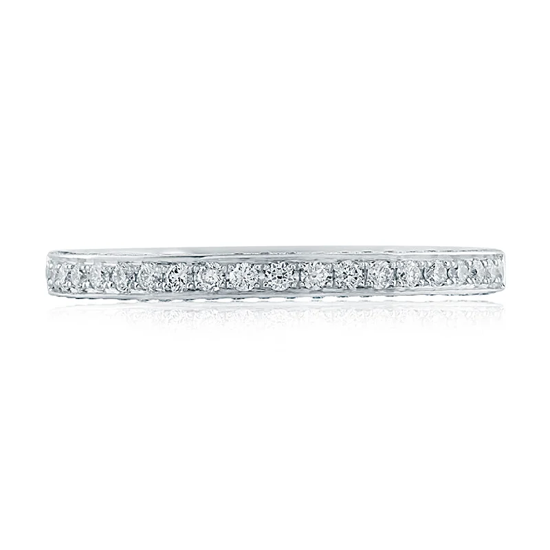 A.Jaffe Signature Diamond with Gallery Profile Diamond Quilted Wedding Band MRS762Q/40