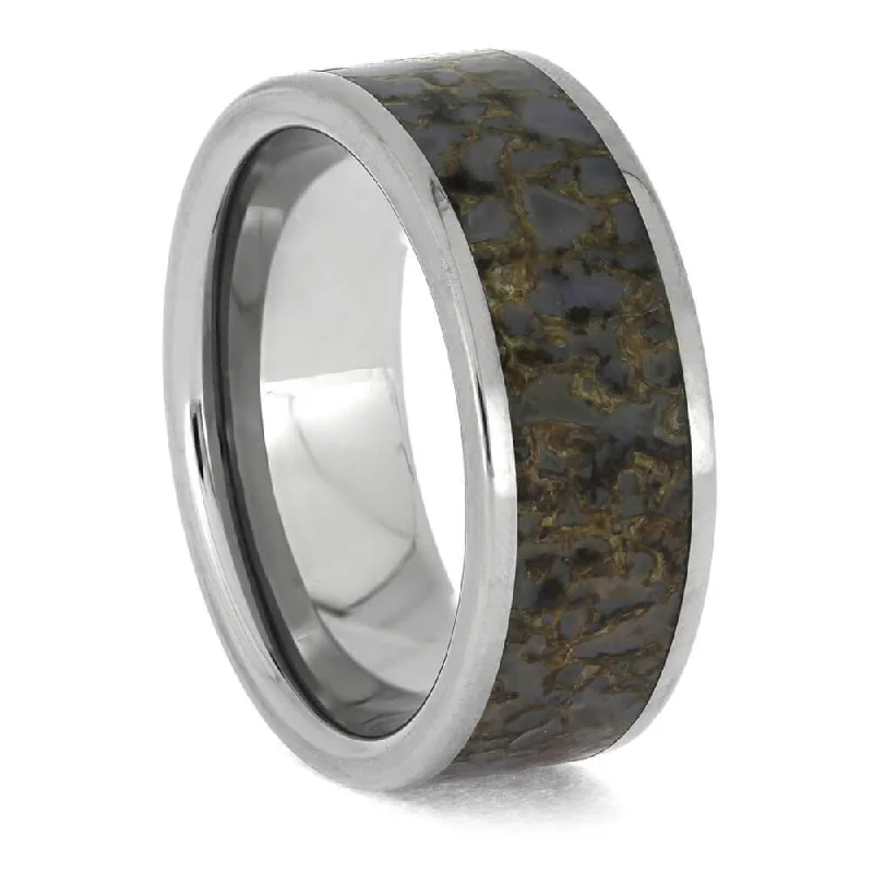 Blue Dinosaur Bone Statement Ring for Men