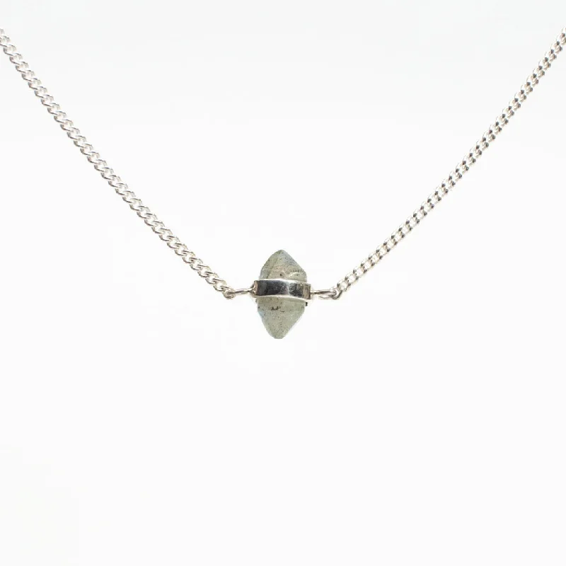 Silver Labradorite Wrap Necklace