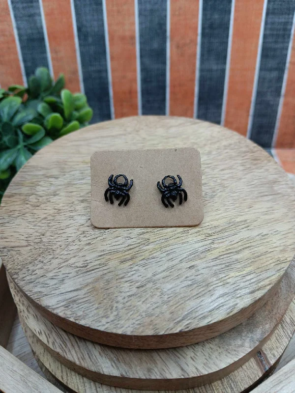 Black Spider Earrings