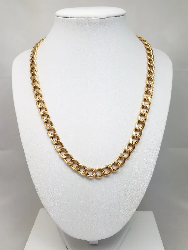 Bold Hollow Curb Link 14k Yellow Gold 19" Necklace