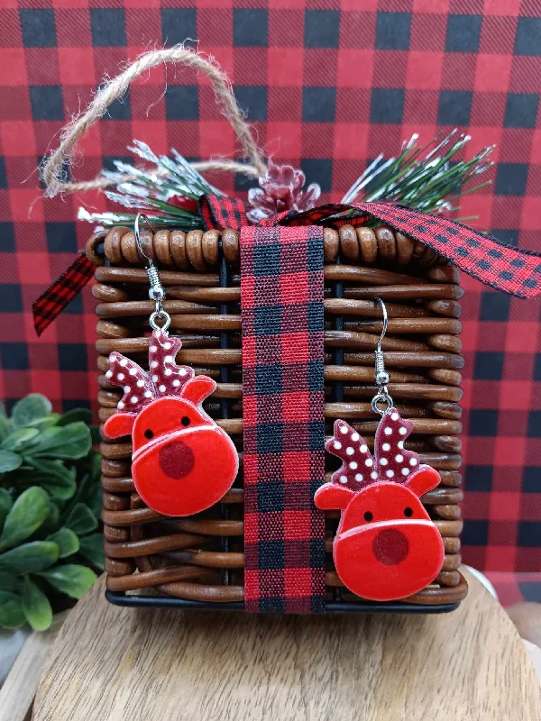 Red Reindeer Earrings