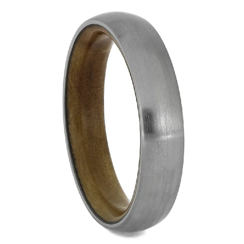 Sindora Wood Wedding Band with Titanium