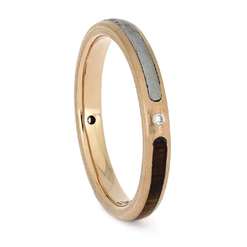 Meteorite & Ironwood Wedding Band