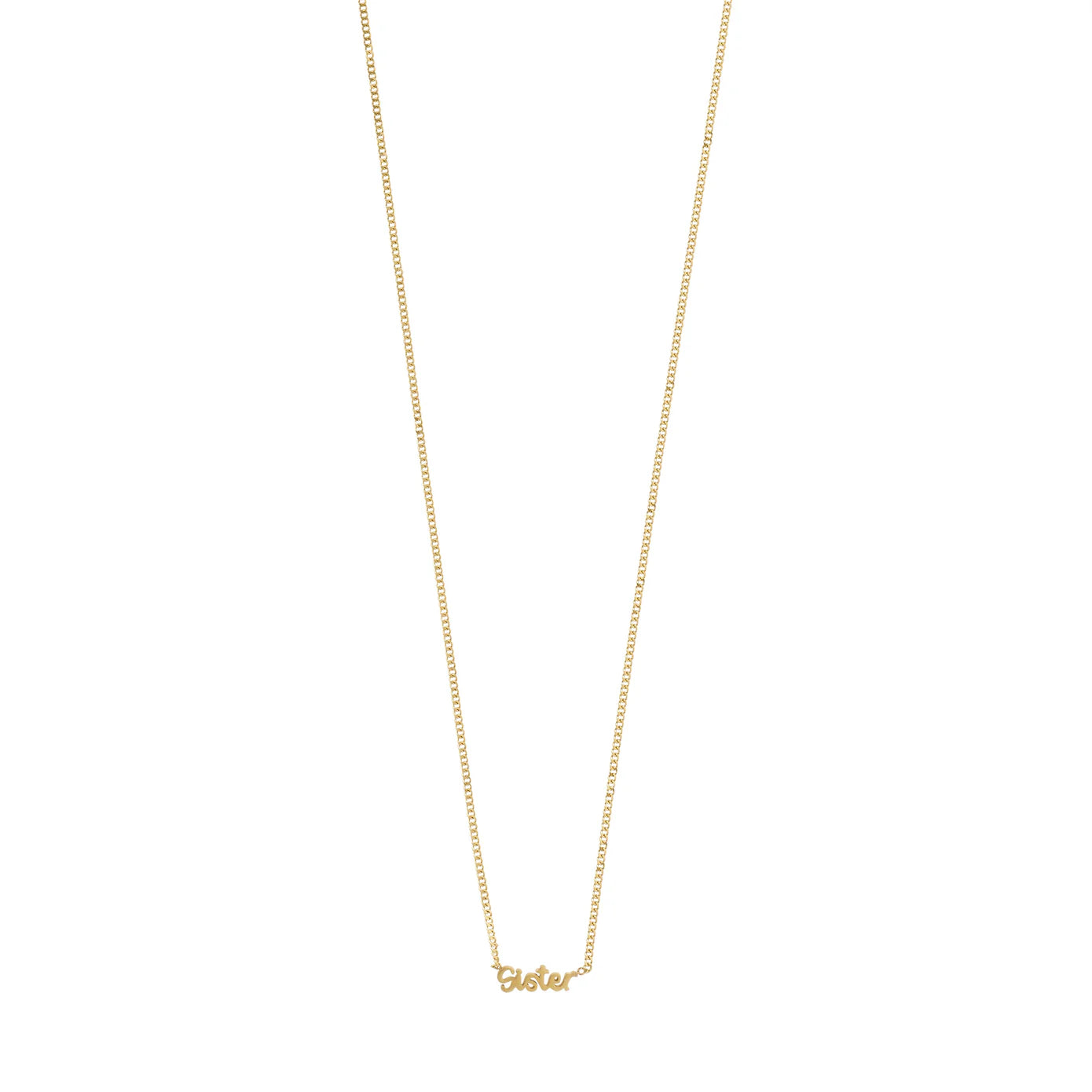 Sister Script Gold Plated Necklace