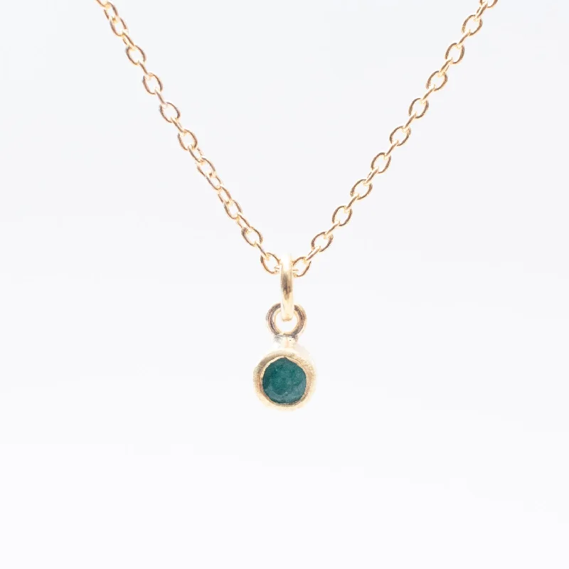 Gold Vermeil & Raw Emerald Solitaire Necklace