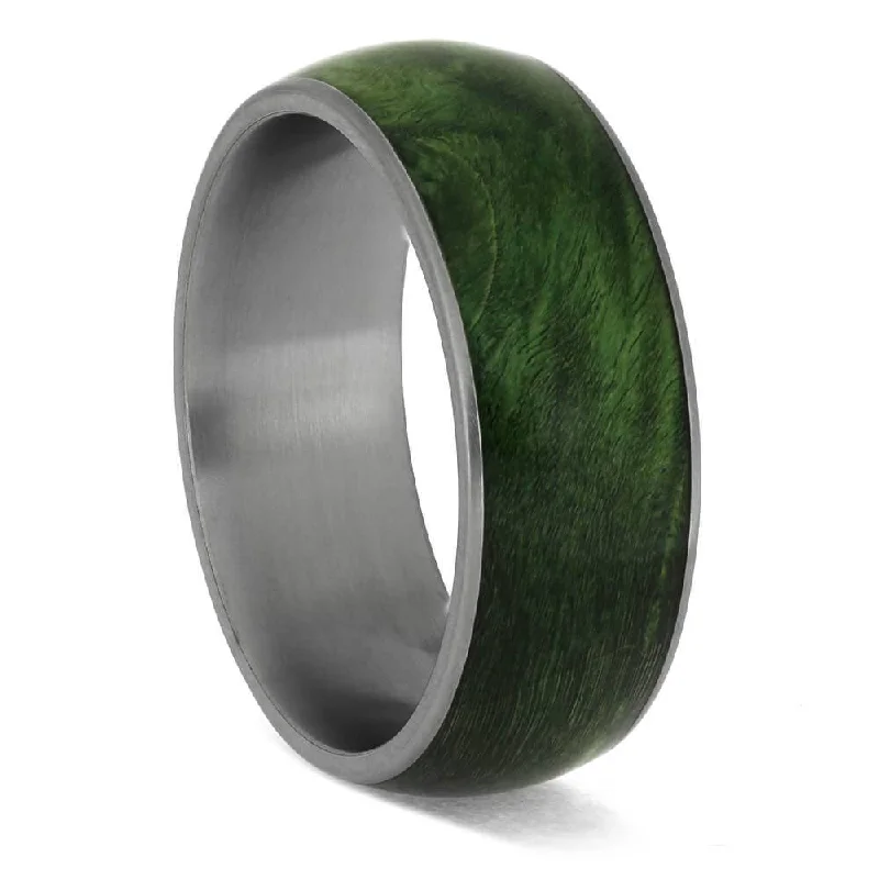 Striking Green Burl Wood Ring