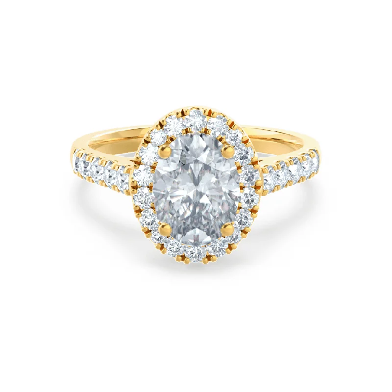 1.50 CT Oval Shaped Moissanite Halo Style Engagement Ring