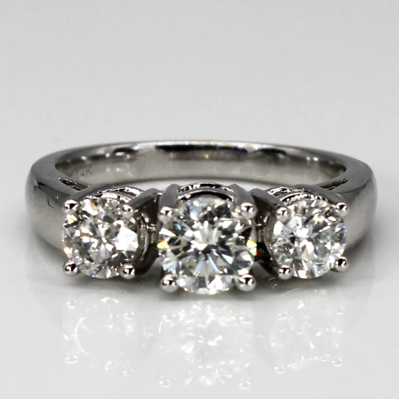 Three Stone Diamond Ring | 1.44ctw SI2 H/I | SZ 6.25 |