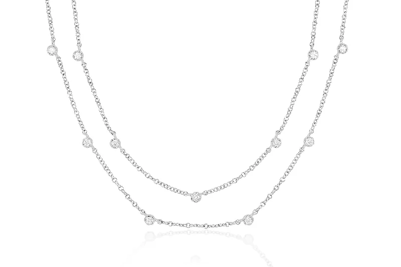 Diamond Crown Double Strand Necklace