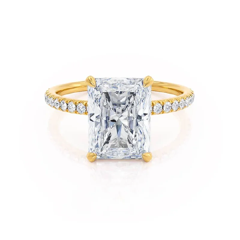 1.80 CT Radiant Shaped Moissanite Hidden Halo Style Engagement Ring