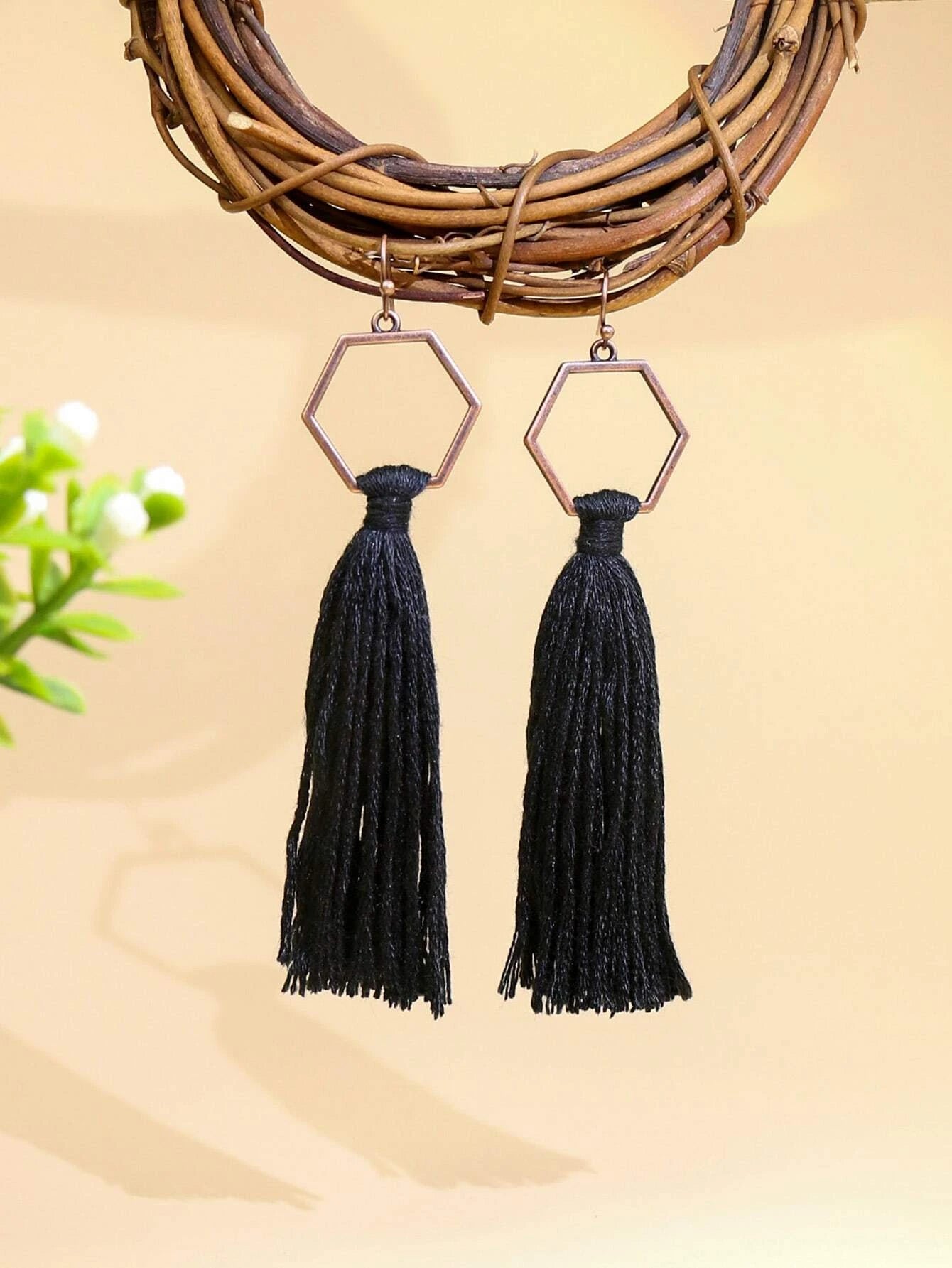 Black Tassel Earrings