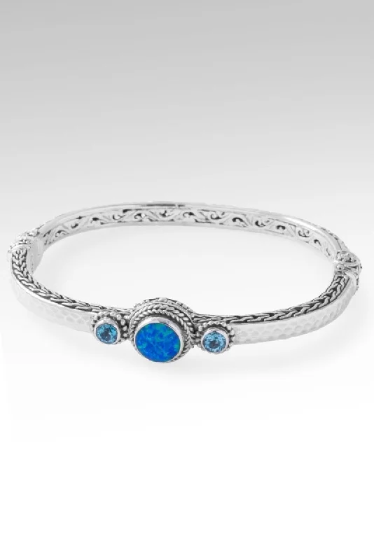 🎁 Sacred Path Bangle™ in Bali Blue Simulated Opal (100% off)