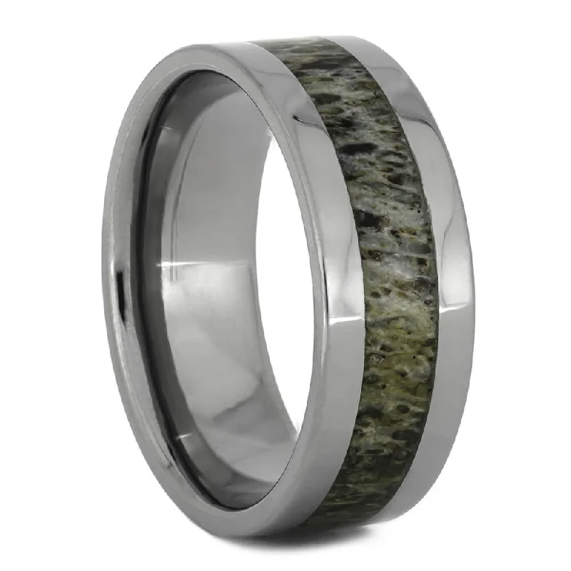 Simple Deer Antler Wedding Band