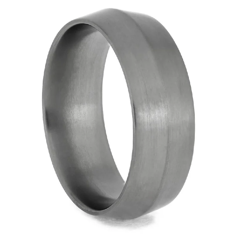 Knife Profile Matte Titanium Ring