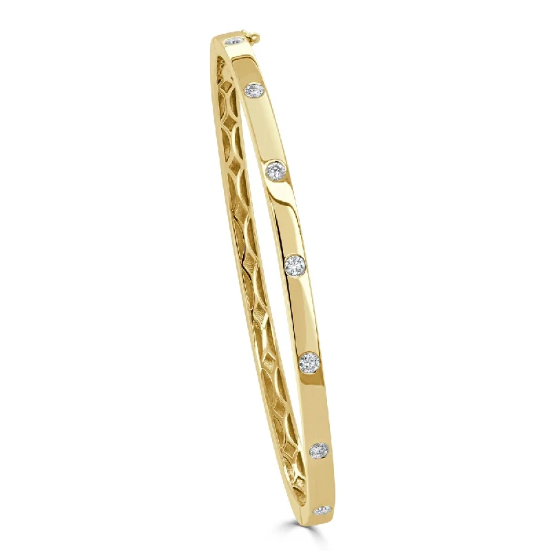 Joelle Diamond Stackable Bangle 0.40ct Bezel Set 14K Gold - White