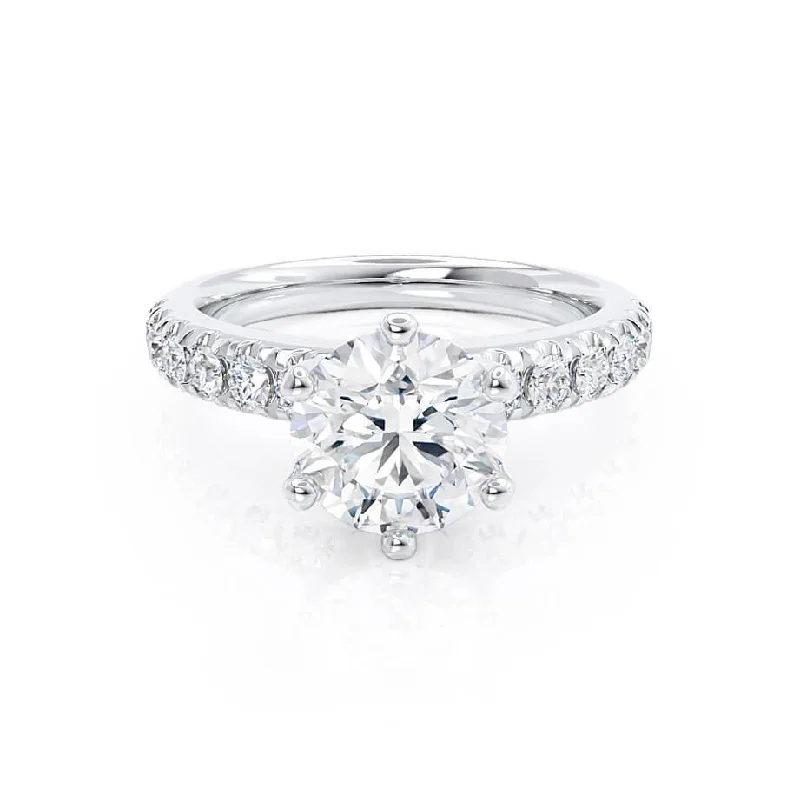 1.90 CT Round Shaped Solitaire Moissanite Engagement Ring