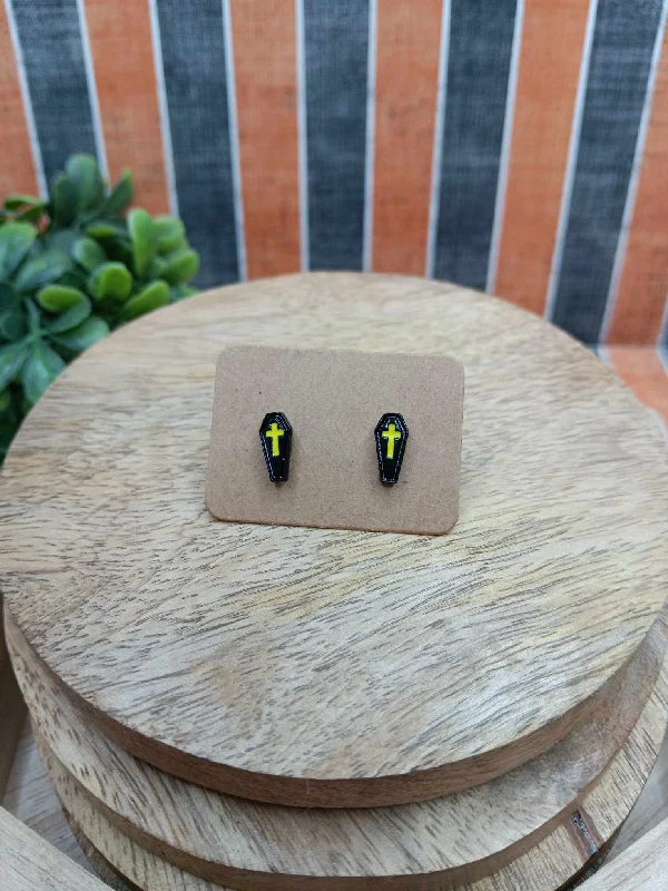 Black Coffin Earrings