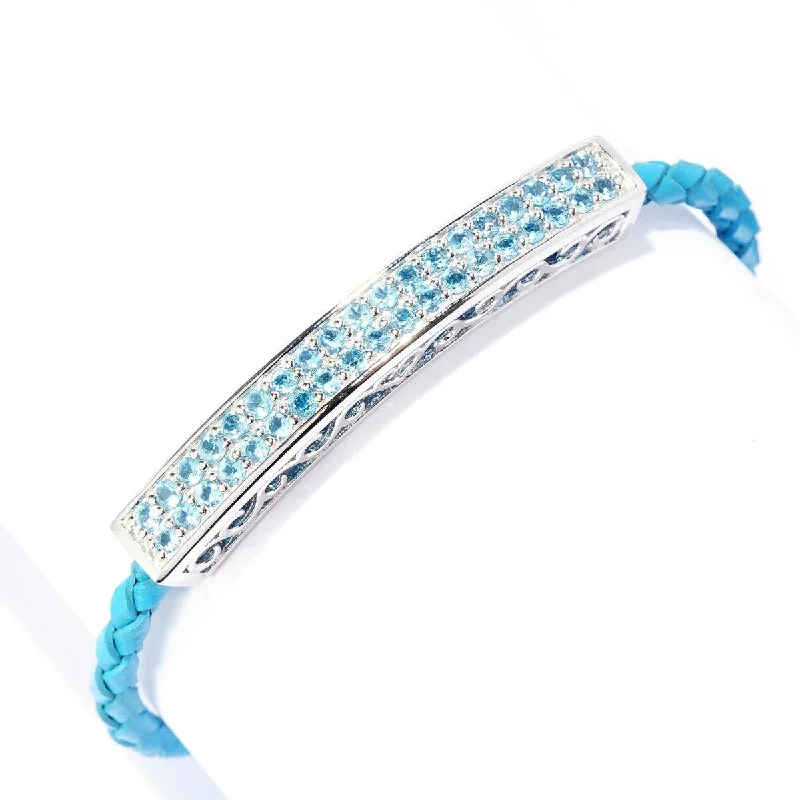 925 Sterling Silver Swiss Blue Topaz Bangle