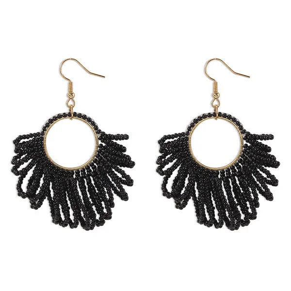 Black Seabeaded Earrings