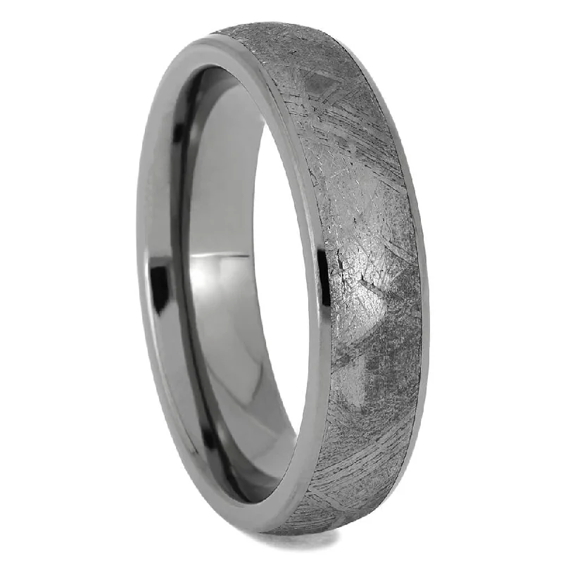 Women's Titanium Meteorite Wedding Band