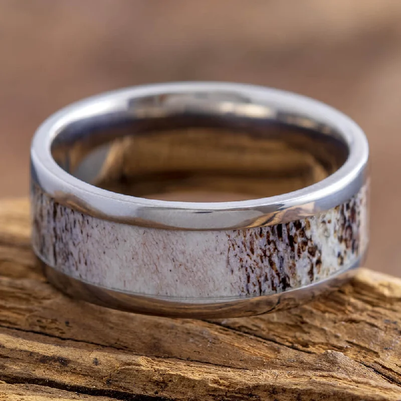 Titanium & Deer Antler Ring