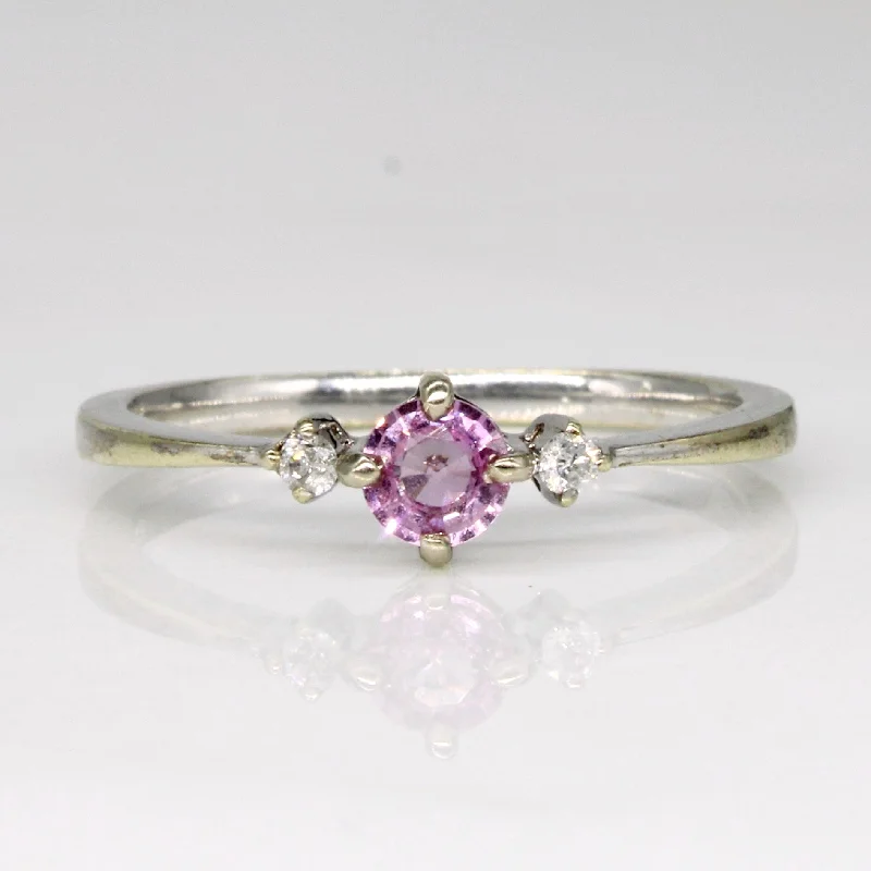 Pink Sapphire & Diamond Ring | 0.25ct, 0.04ctw | SZ 7 |