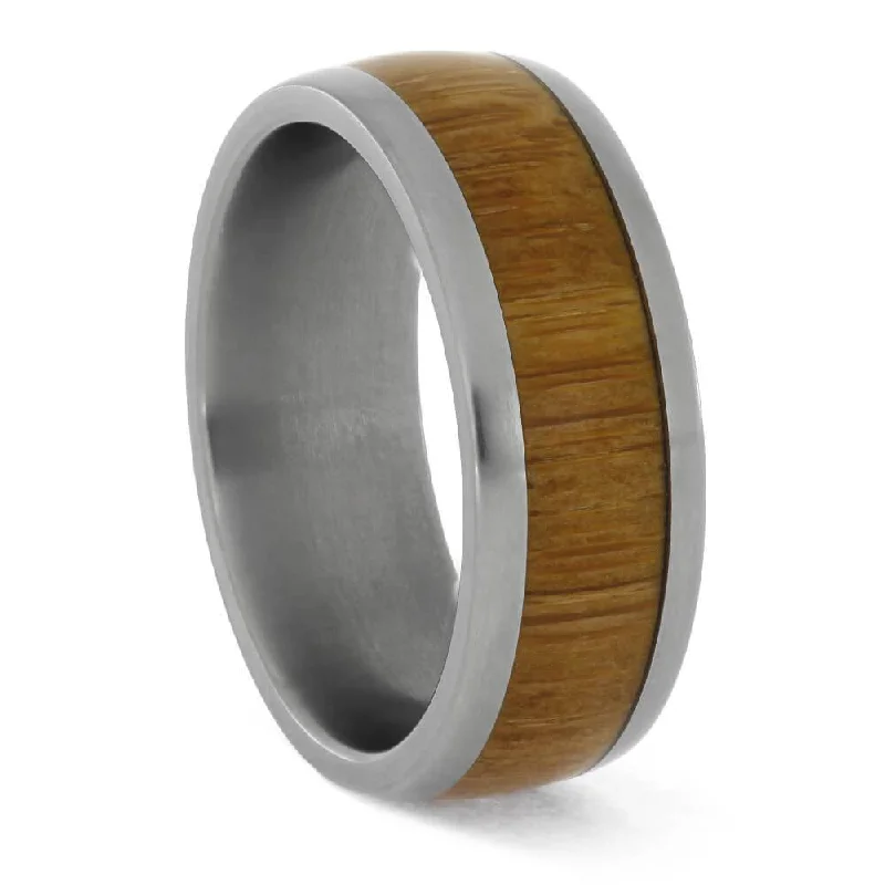 Bamboo Wedding Band in Matte Titanium